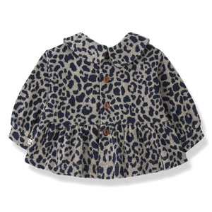 1+ in the family - Ferrara Leopard Polar Blouse | Dark Blue