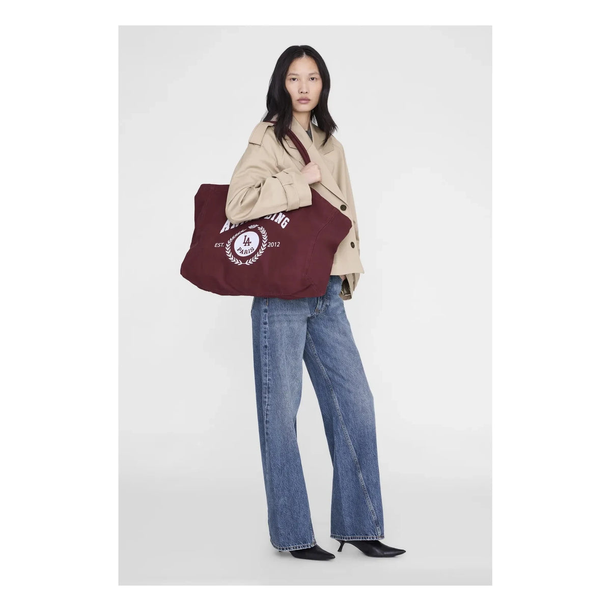 Anine Bing - Leo Canvas Tote Bag | Burgundy