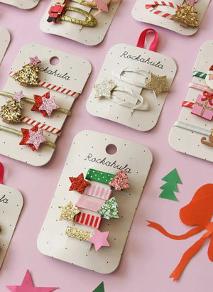 Rockahula Kids - 4-piece Sparkly Fir Tree Clip Set | Gold