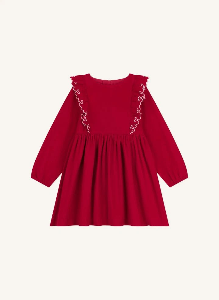 Petit Bateau - Organic cotton ruffled dress | Red