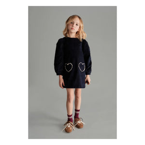 Mipounet - Clotilde Velvet Dress | Midnight Blue