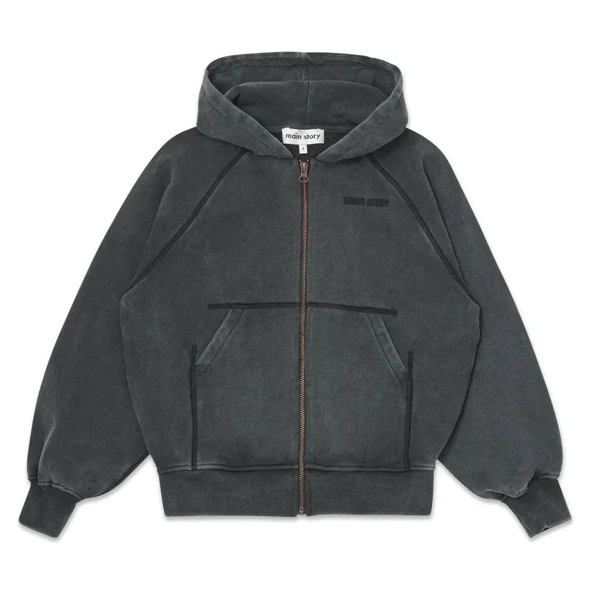 Main Story - Organic Cotton Zip-up Sweatshirt | Charcoal Grey