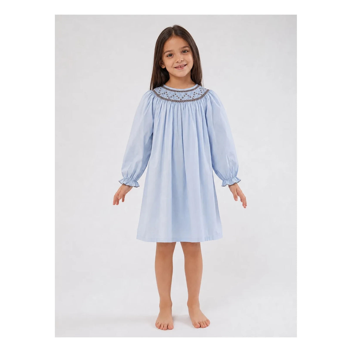 Folkloore - Embroidered Nightgown - Children's Collection | Blue