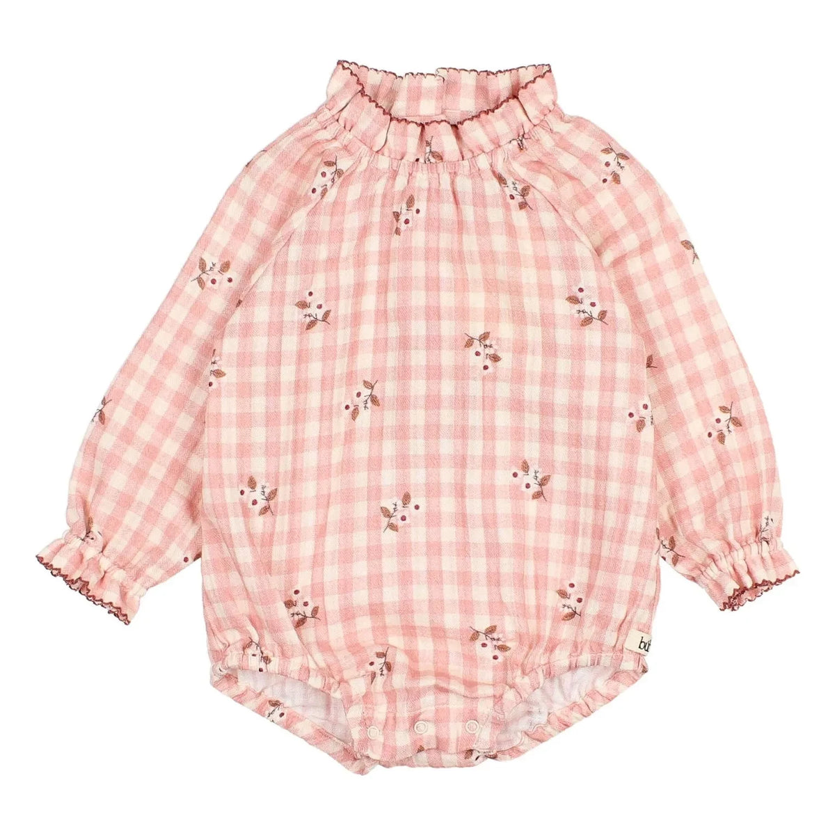 Búho - Vichy Floral Romper Bodysuit | Pink