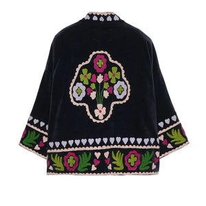 SISSEL EDELBO - Timothy Embroidered Belted Jacket | Black