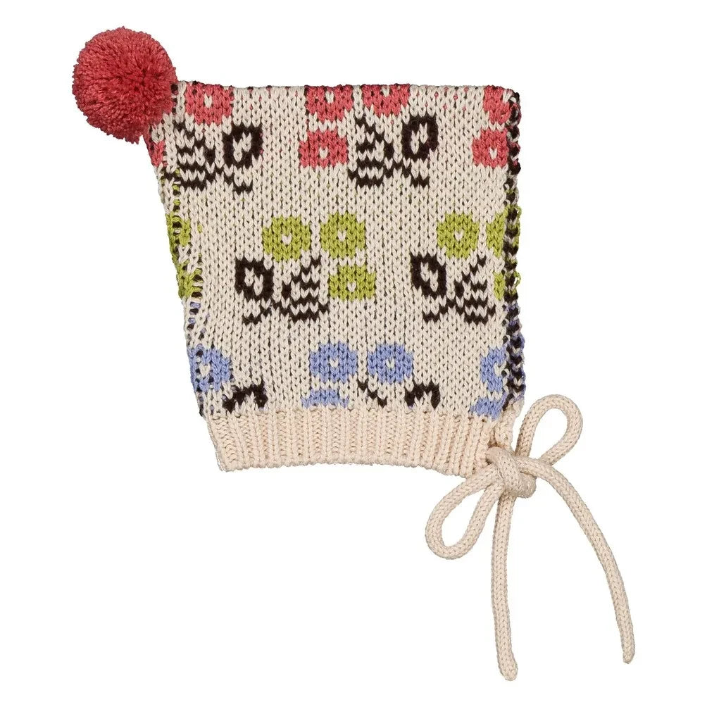 Hello Simone - Floral Pom-Pom Beanie | Cream