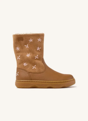 Camper - Floral Suede Boot | Camel
