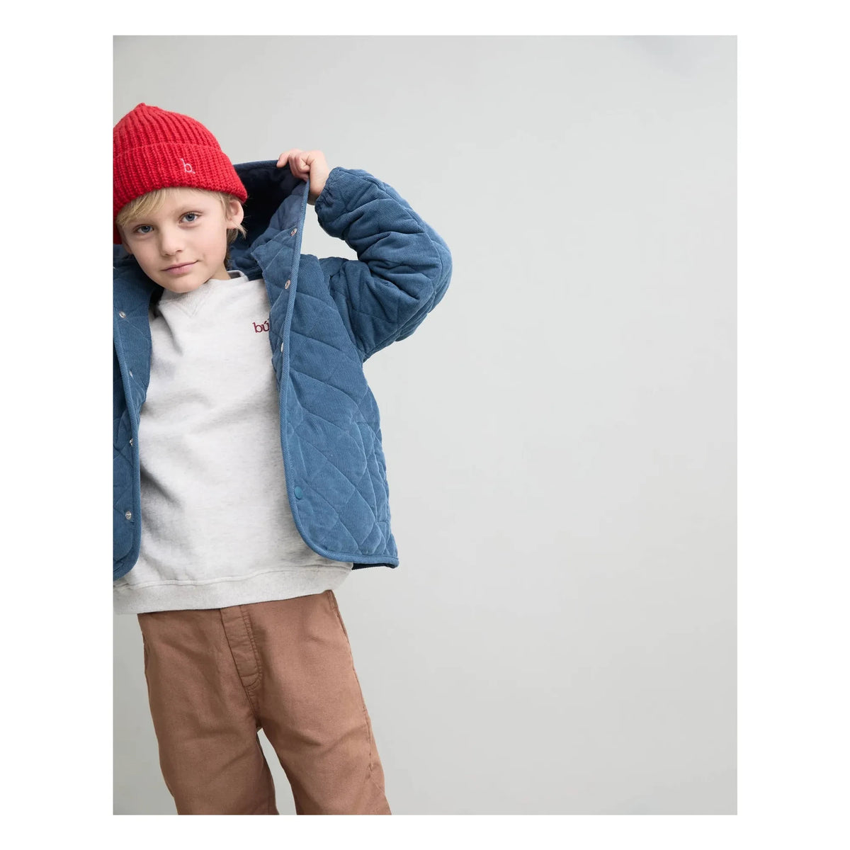 Búho - Soft Velvet Organic Cotton Quilted Jacket | Sky Blue