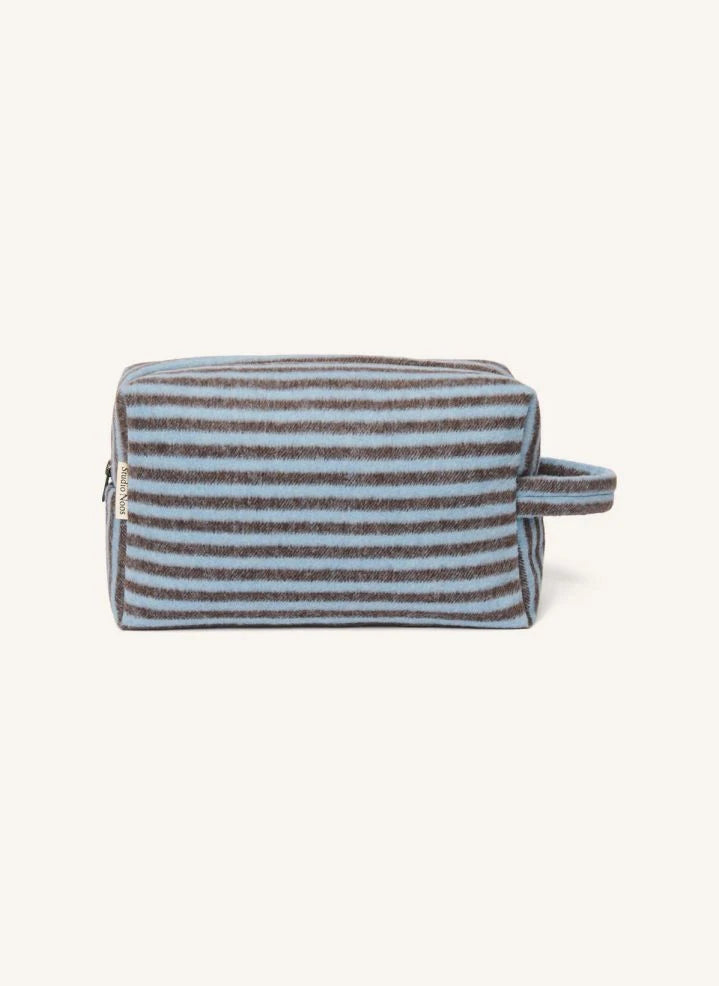 Studio Noos - Striped wool cosmetic bag | Light blue