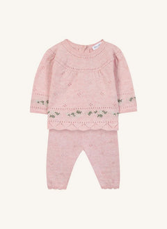 Tartine et Chocolat - Wool Sweater and Pants Set | Powder Pink