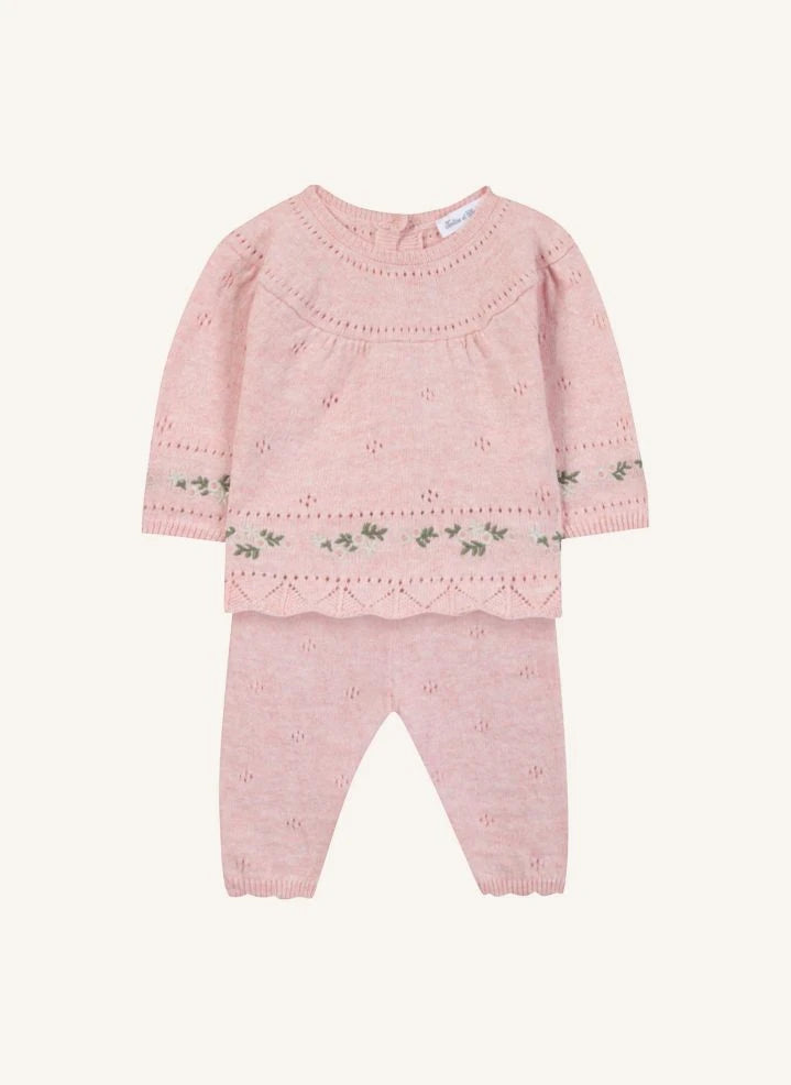 Tartine et Chocolat - Wool Sweater and Pants Set | Powder Pink