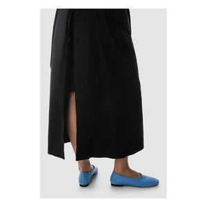 BY FAR - Prudence Leather Ballerina Shoes | Blue