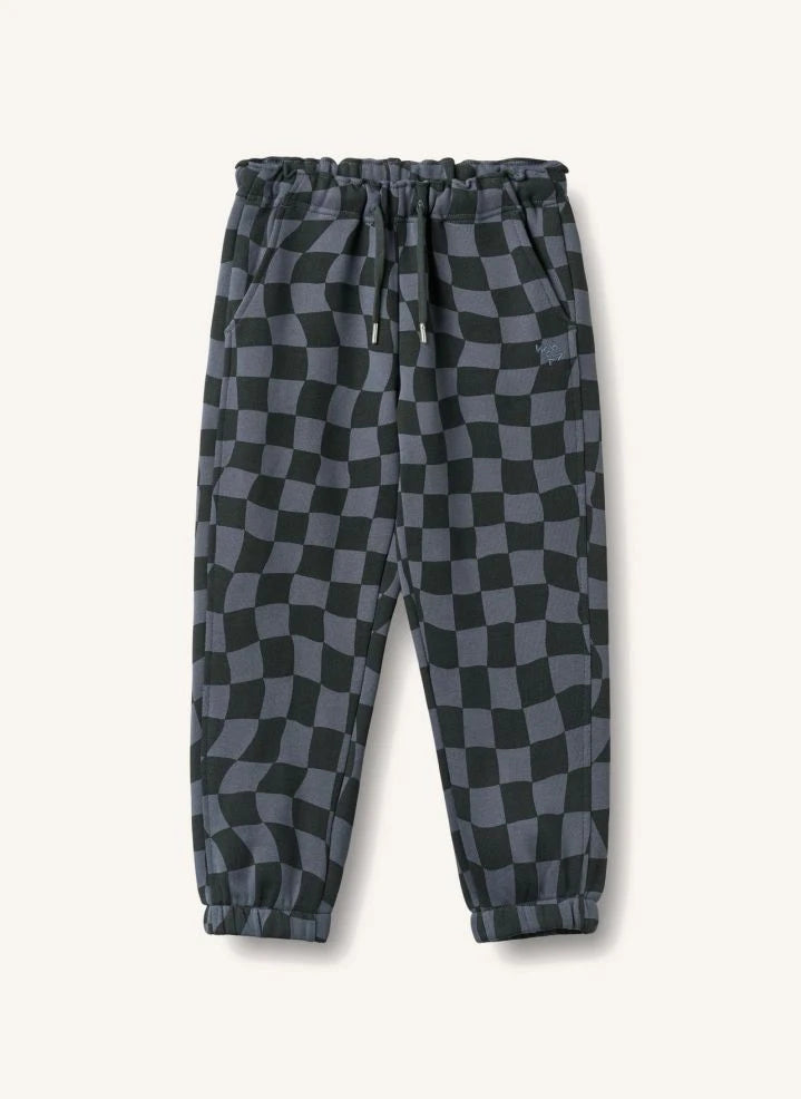 Wheat - Cosmo Damier Organic Cotton Jogger | Night Blue