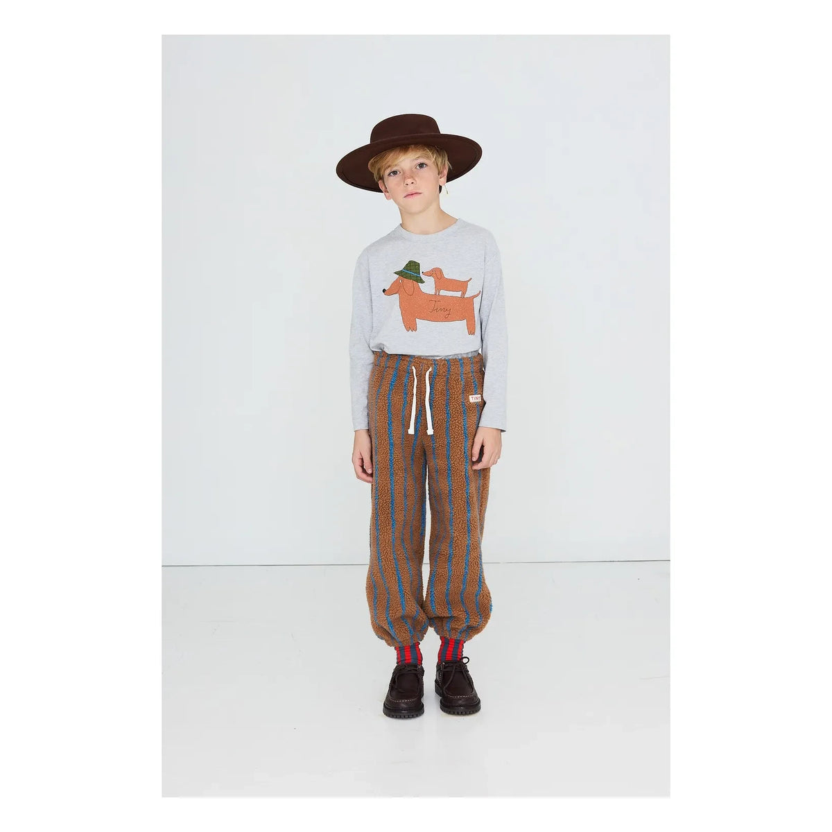 Tinycottons - Striped Sherpa Style Jogger | Brown