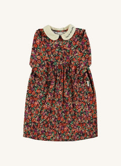 Piupiuchick - Floral Claudine Collar Long Dress | Black