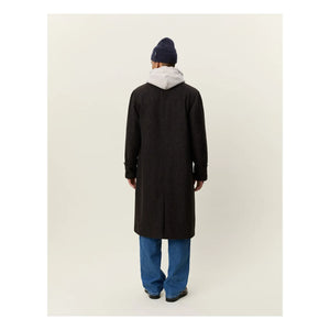 Les Deux - Herringbone Wool Coat | Dark Brown