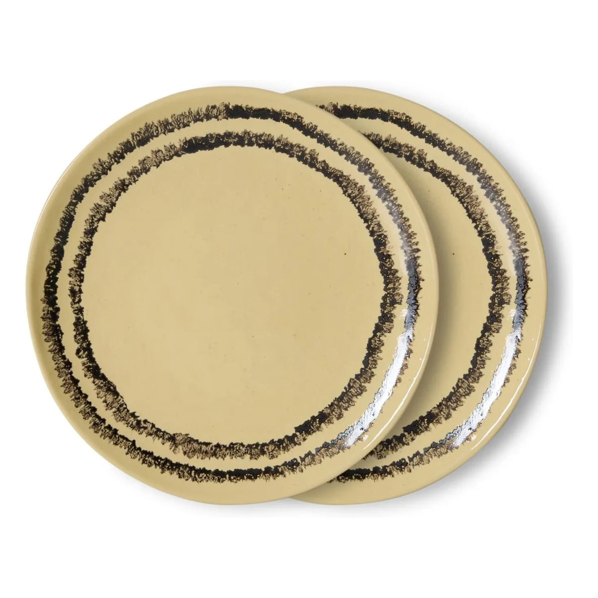 HKliving - Vanilla Ceramic Dessert Plates - 2 Piece Set | Vanilla