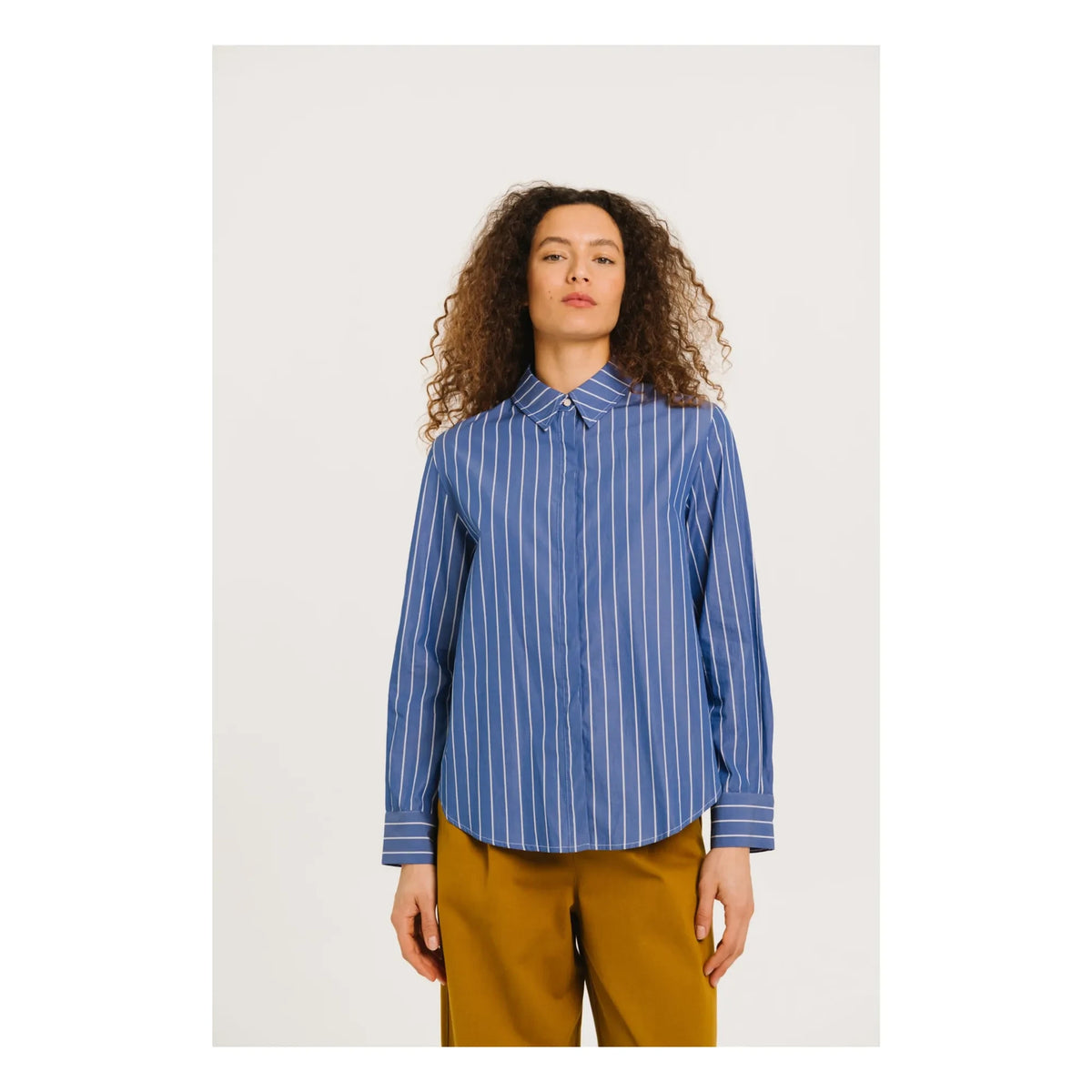 Sacrécoeur - Sophie Striped Poplin Shirt | Blue