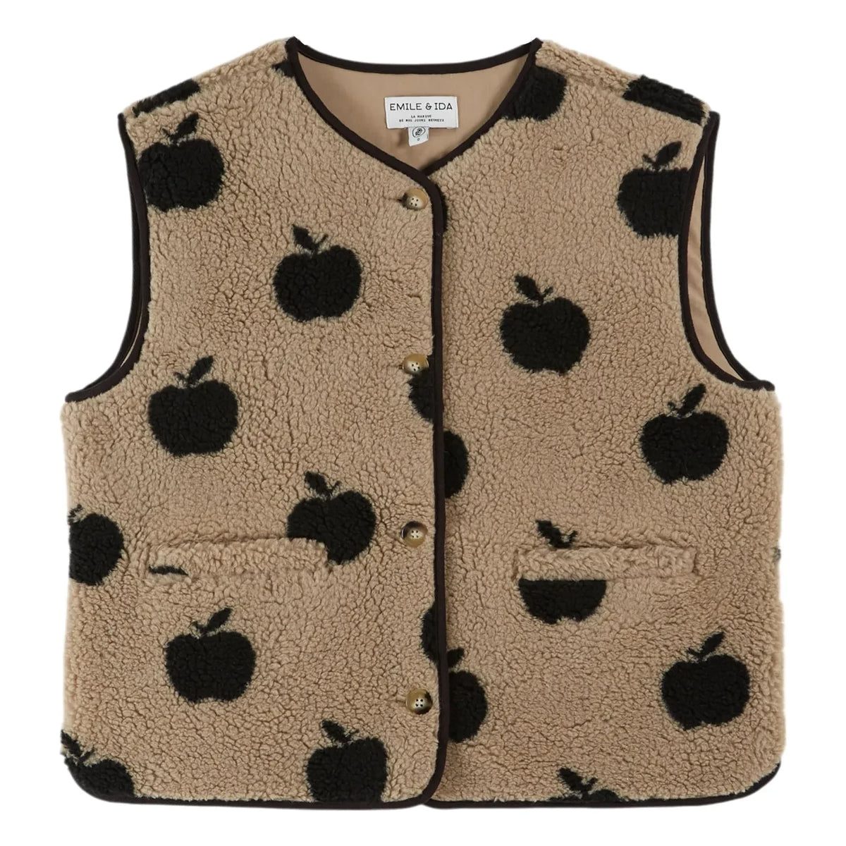 Emile et Ida - Cassis Apple Sleeveless Jacket | Beige
