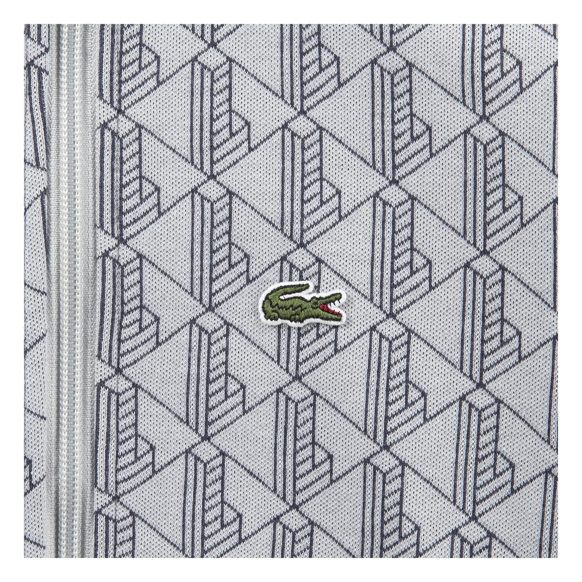 Lacoste - Monogrammed Zip Sweatshirt Made of Organic Cotton | Light Gray