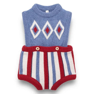 birinit - Blue Argyle jumpsuit