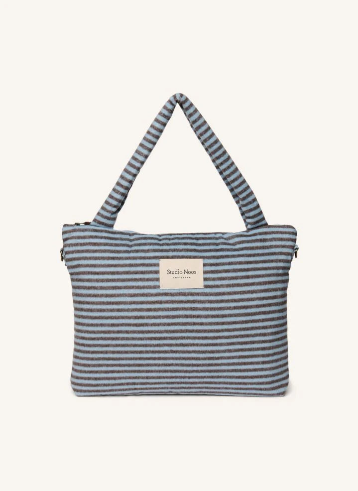 Studio Noos - Striped wool baby changing bag | Light blue