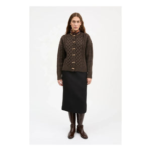 Skall Studio - Lennox Wool Cardigan | Dark Brown