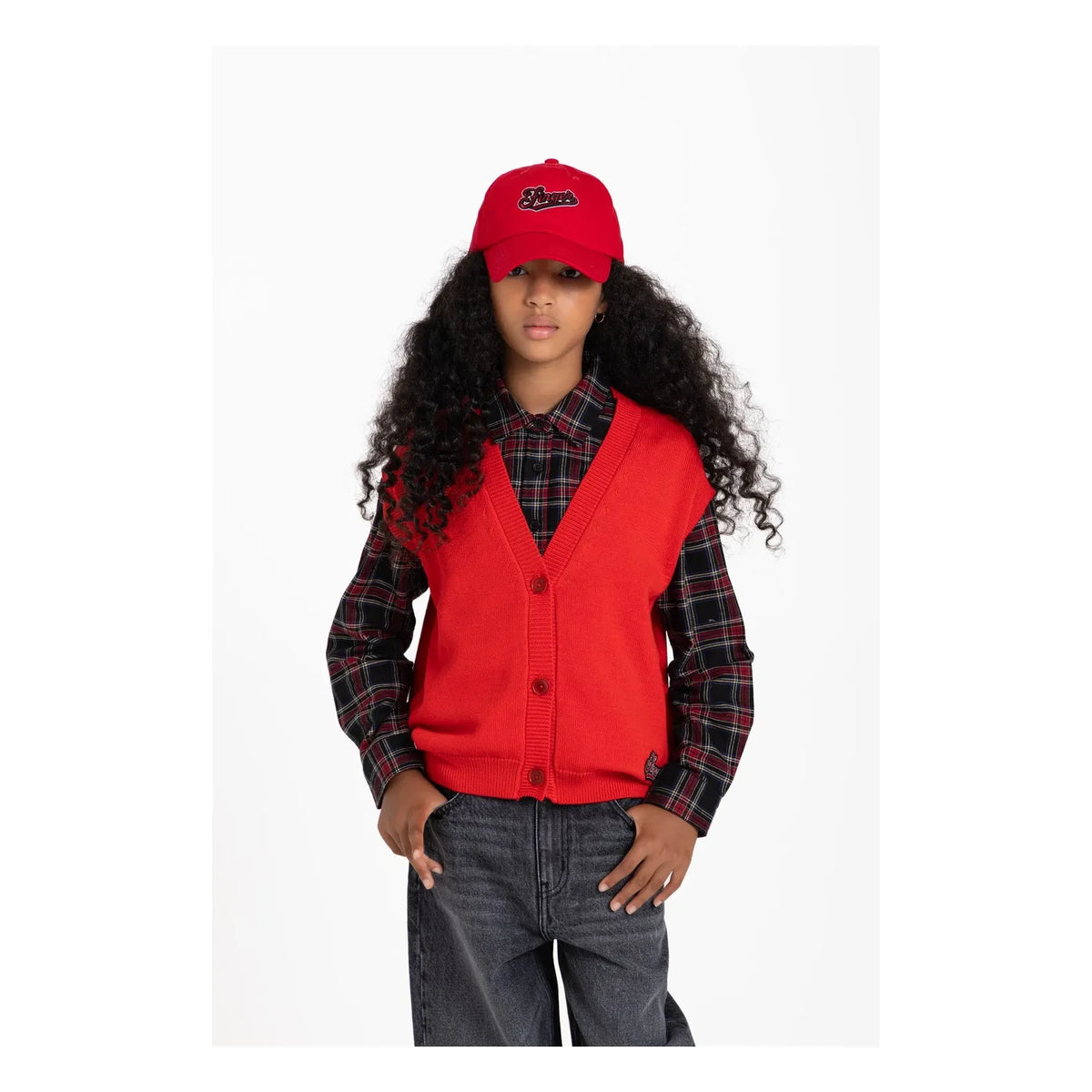 Finger in the nose - Lexie Sleeveless Vest, Organic Cotton | Red