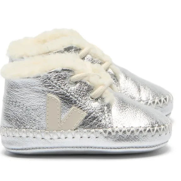 Veja - Suede Slippers | Silver