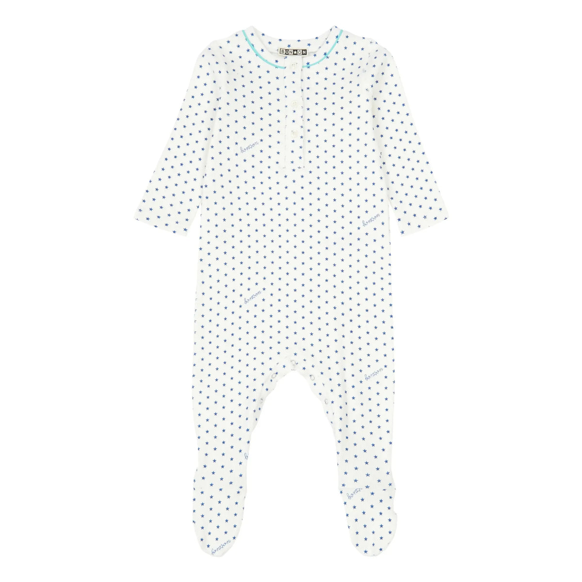Bonton - Jersey Star Patterned Pajama - No Sleep Club Collection | Blue