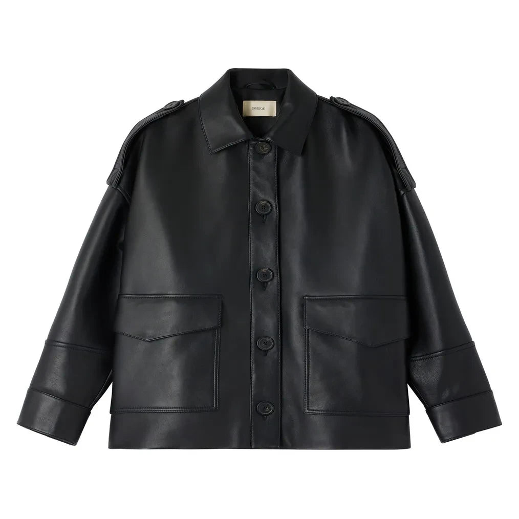 Sessùn - Harriboyd Leather Jacket | Black