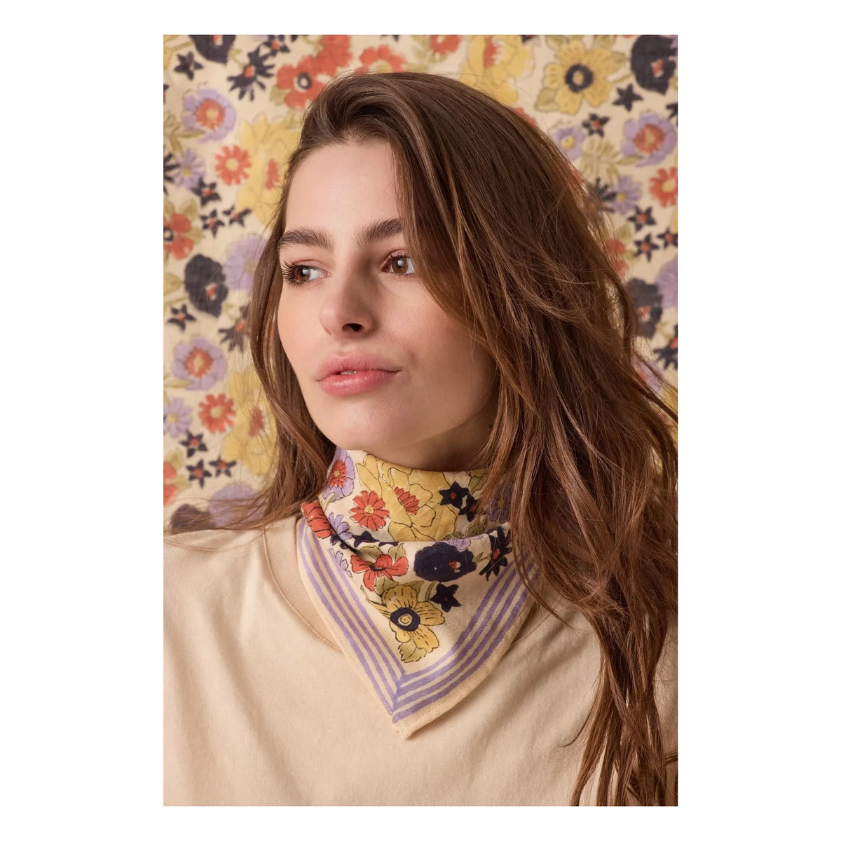 Apaches - Manika Fleuri Small Scarf | Blue