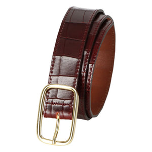 herbert frère soeur - La Sabin Croco belt | Cherry red