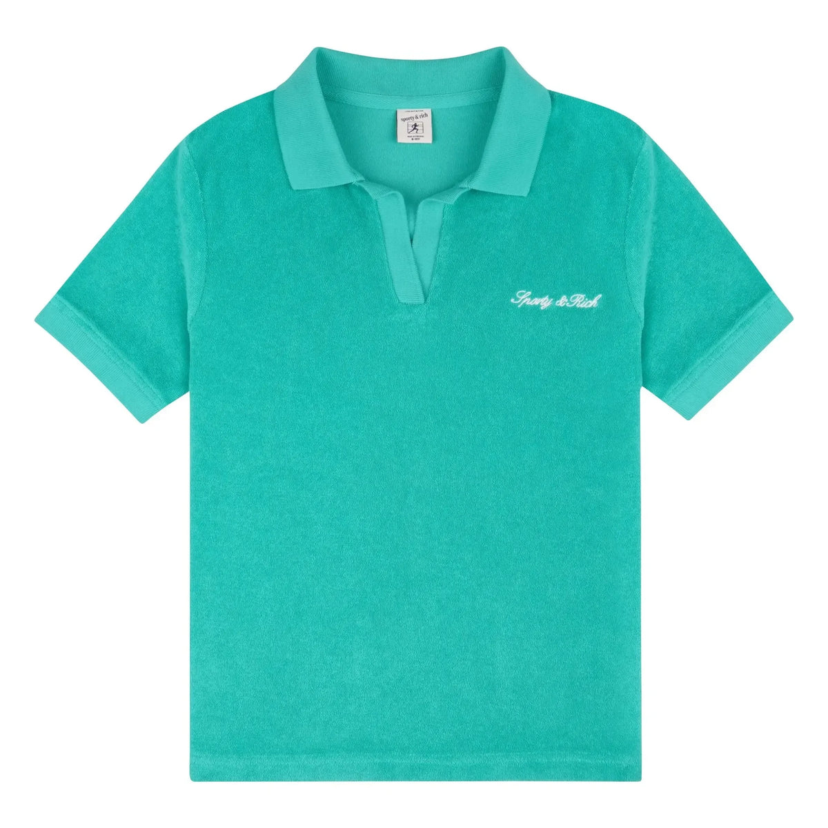 Sporty & Rich - Signature Logo Terry Polo | Turkuaz