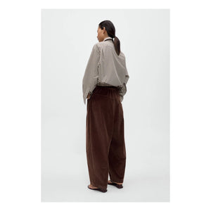 Cordera - Loose Fit Velvet Pants | Brown