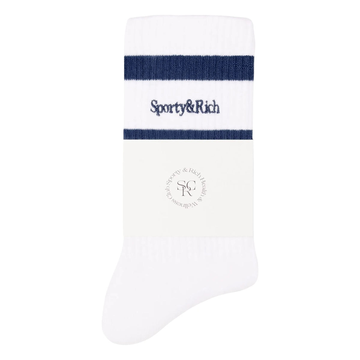 Sporty & Rich - Serif Logo Socks | White