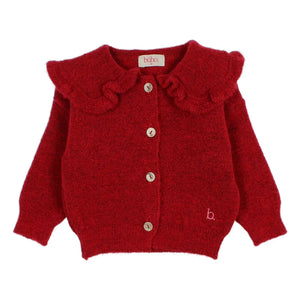 Búho - Girly Bébé Buttoned Claudine Collar Cardigan | Cherry Red