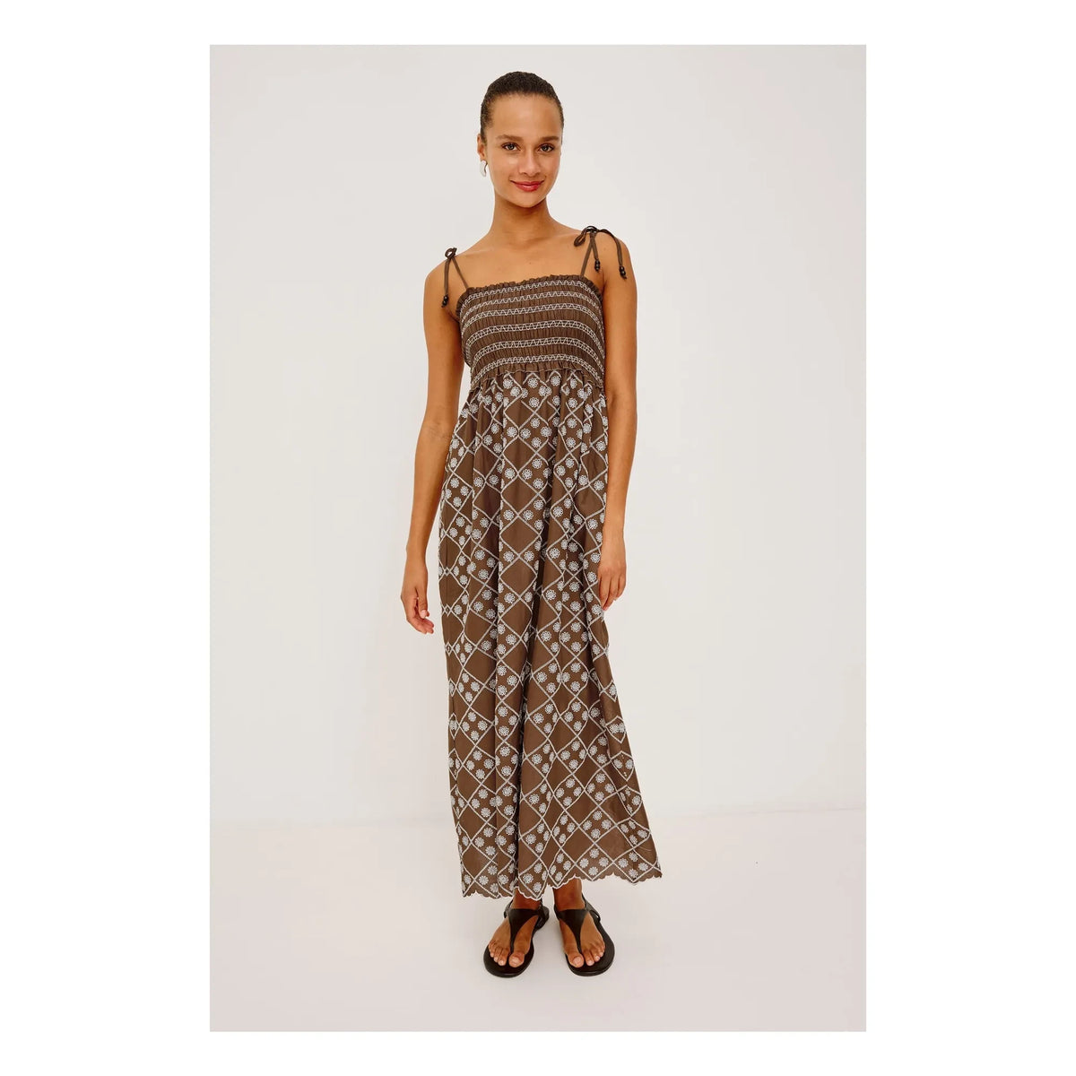Rails - Becca Cotton Embroidered Dress | Chocolate