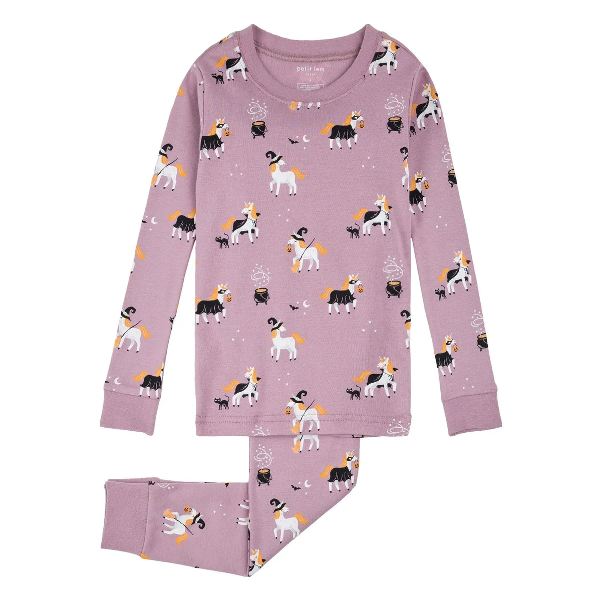 Petit Lem - Organic Cotton Unicorn Pajamas | Mauve