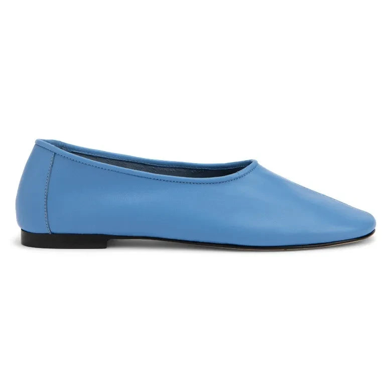 BY FAR - Prudence Leather Ballerina Shoes | Blue