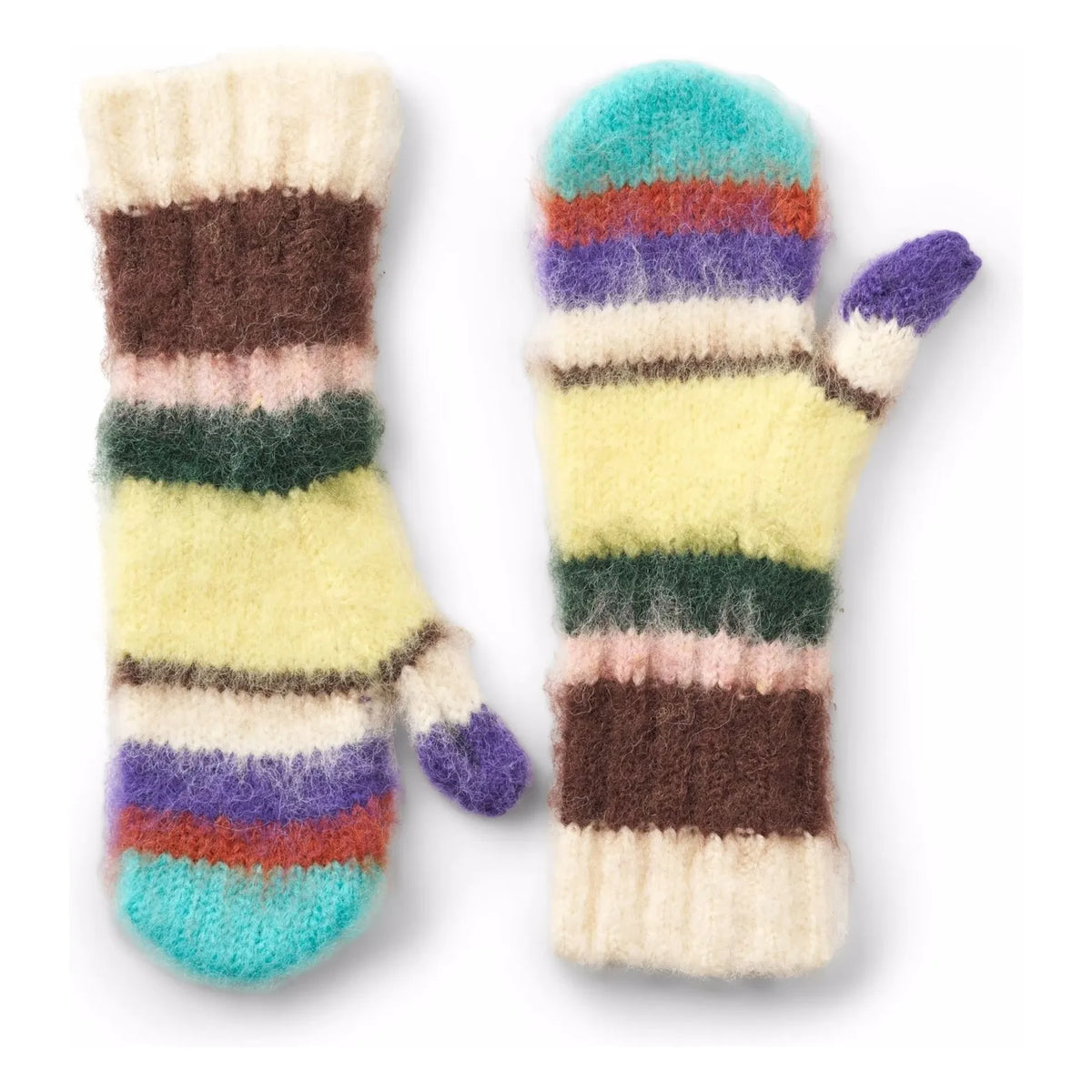 Molo - Kirsa Striped Fingerless Gloves | Pale Yellow
