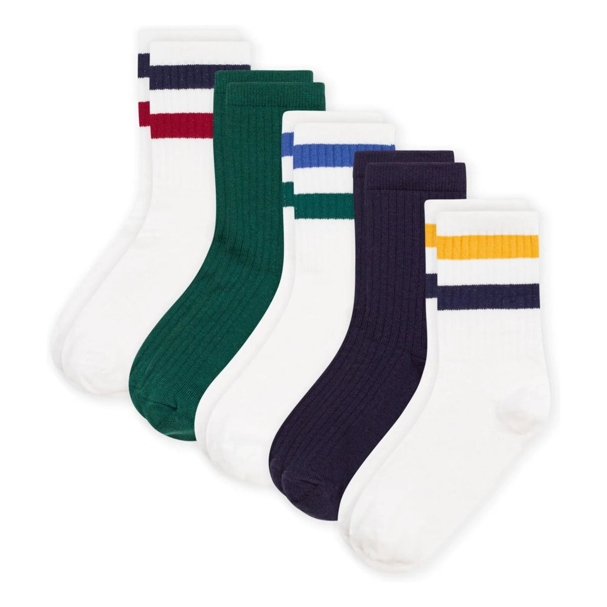 Petit Bateau - 5 Pair Socks | White