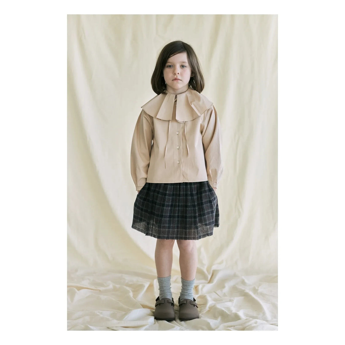 Tangerine - Oversized Collar Blouse | Beige