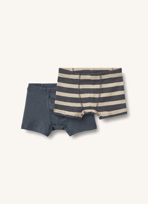 Wheat - 2-pack Louis Coton Bio Boxer shorts | Charcoal grey