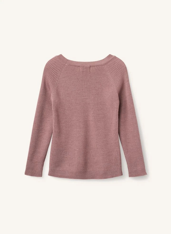 Copenhagen Colors - Classic Striped Merino Wool Sweater | Dusty Pink