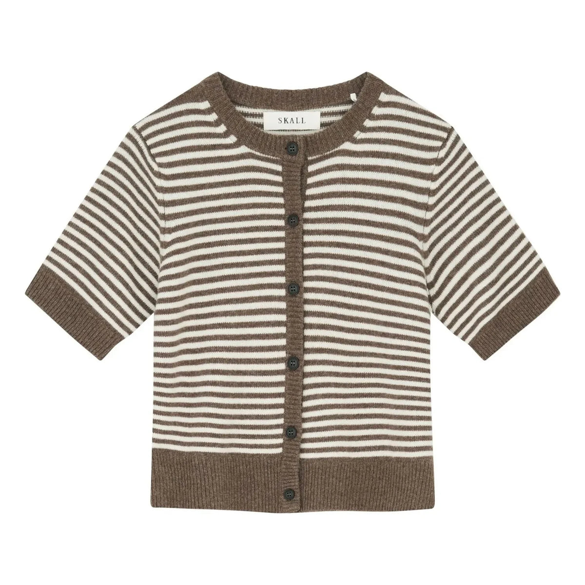 Skall Studio - Carmine Stripes Merino Wool Cardigan | Brown