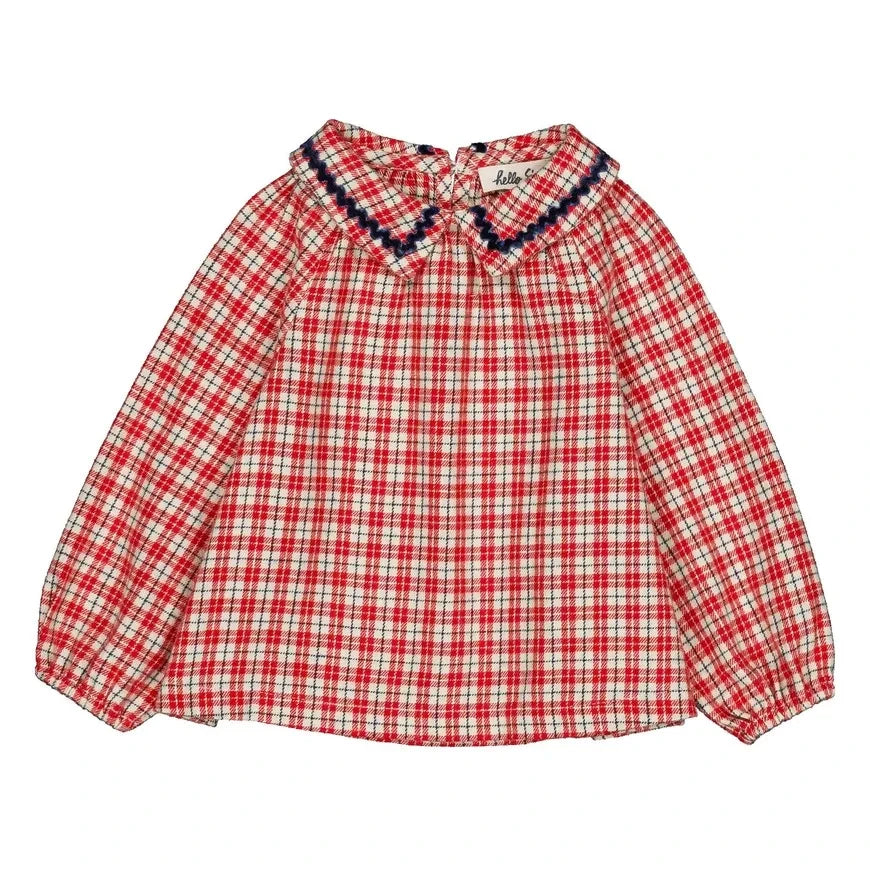 Hello Simone - Paloma Checkered Blouse | Red