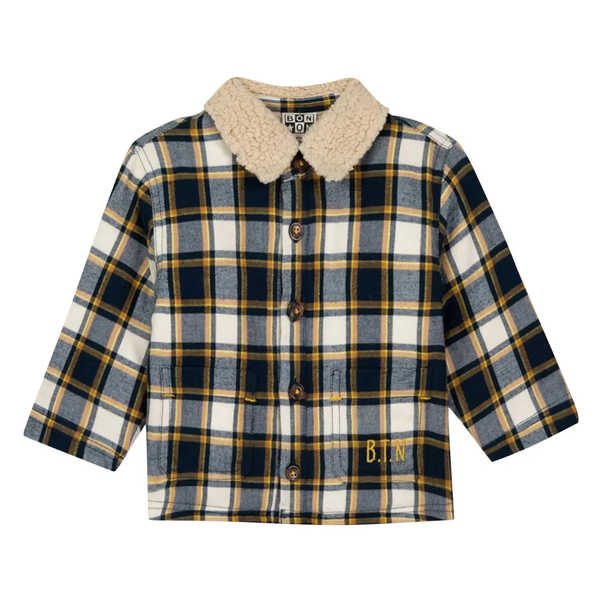 Bonton - Baby Piloti Checked Jacket | White
