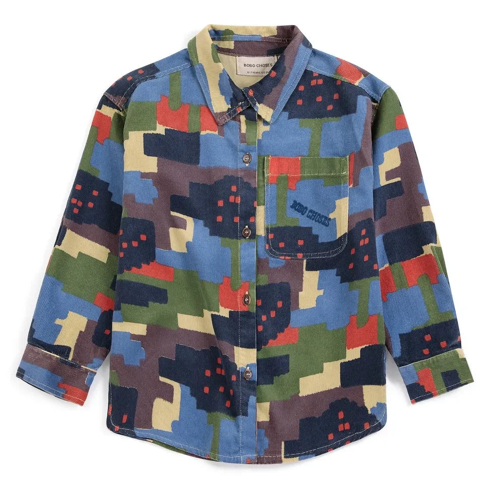 Bobo Choses - Camouflage organic cotton shirt | Blue