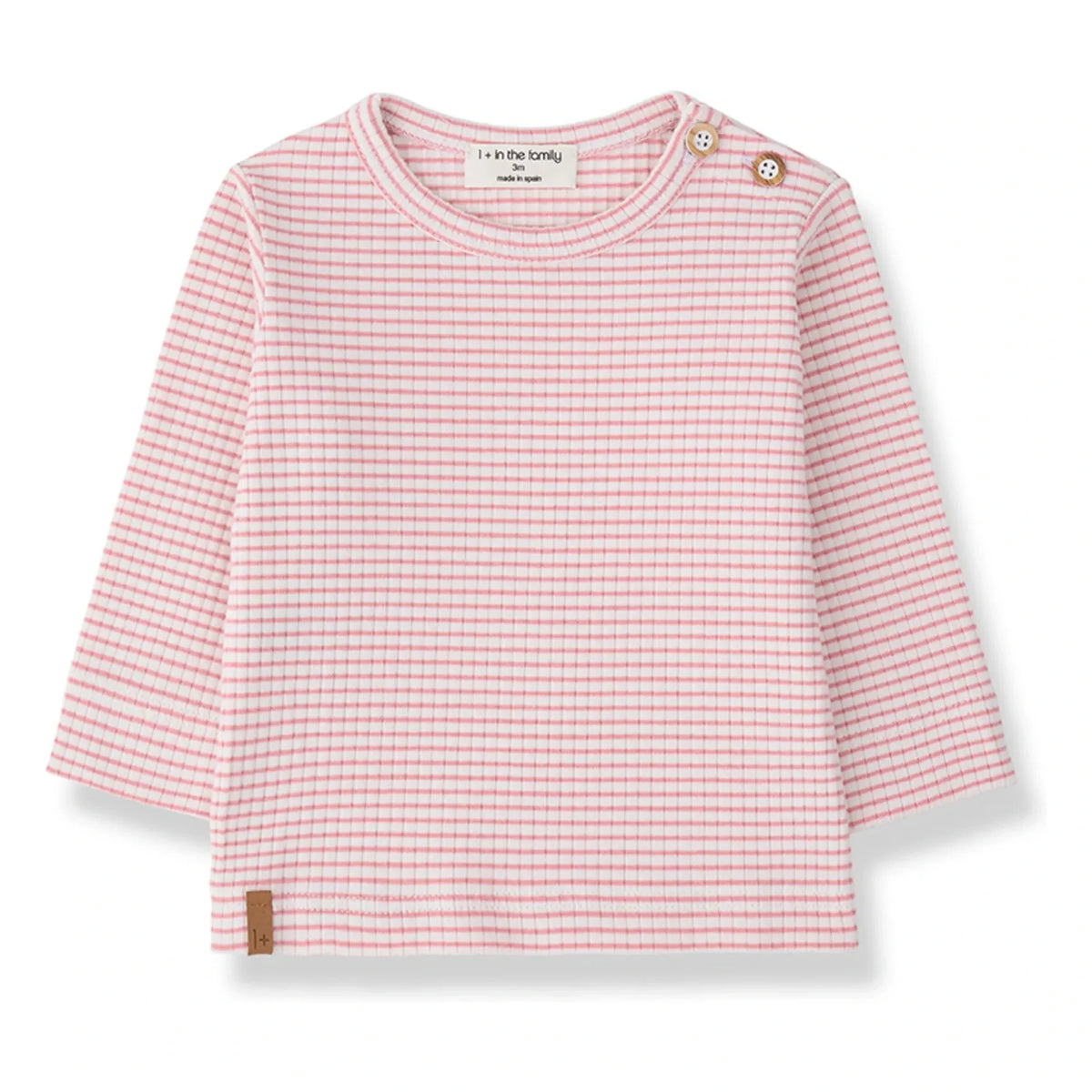 1+ in the Family - Perello Ribbed Striped T-Shirt | Powder Pink